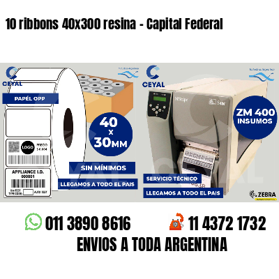 10 ribbons 40x300 resina - Capital Federal