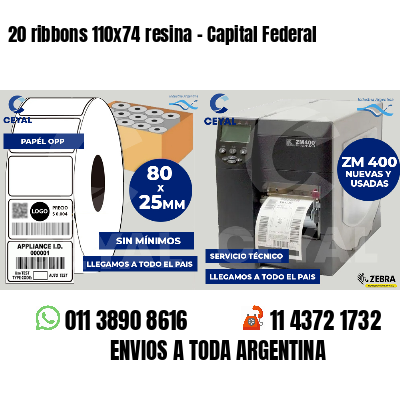20 ribbons 110x74 resina - Capital Federal
