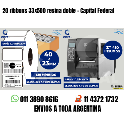 20 ribbons 33x500 resina doble - Capital Federal