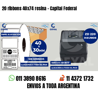 20 ribbons 40x74 resina - Capital Federal