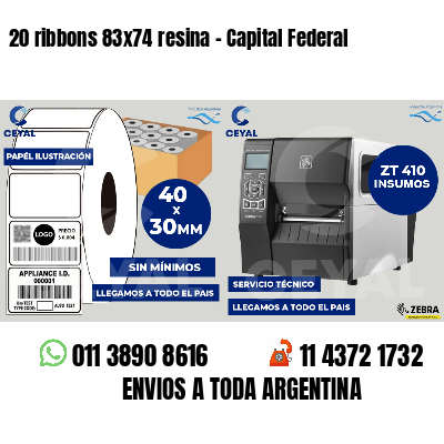 20 ribbons 83x74 resina - Capital Federal