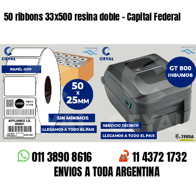 50 ribbons 33x500 resina doble - Capital Federal