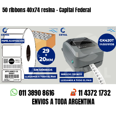50 ribbons 40x74 resina - Capital Federal
