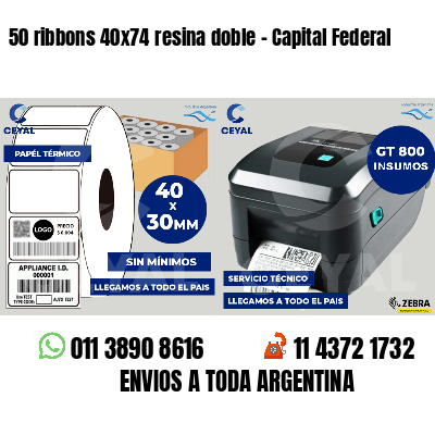 50 ribbons 40x74 resina doble - Capital Federal
