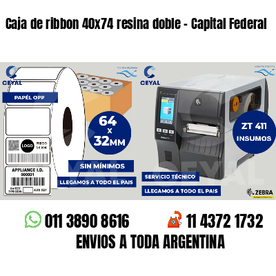 Caja de ribbon 40x74 resina doble - Capital Federal