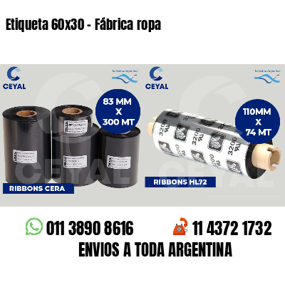Etiqueta 60x30 - Fábrica ropa