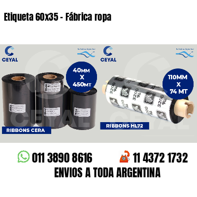Etiqueta 60x35 - Fábrica ropa