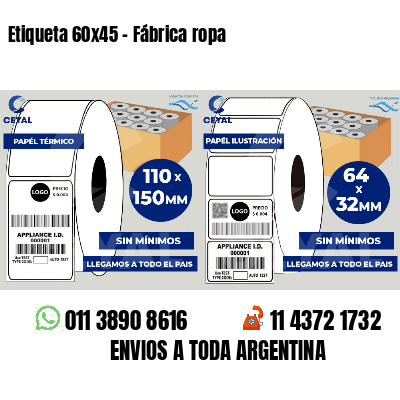 Etiqueta 60x45 - Fábrica ropa