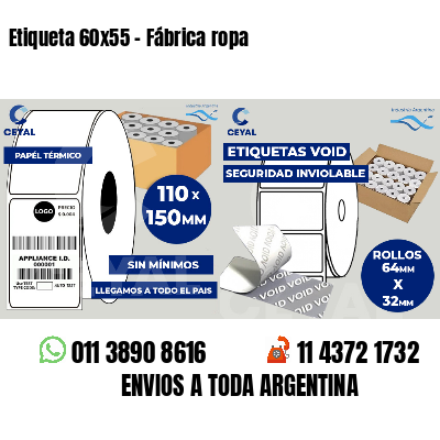 Etiqueta 60x55 - Fábrica ropa