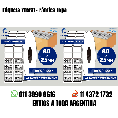 Etiqueta 70x60 - Fábrica ropa