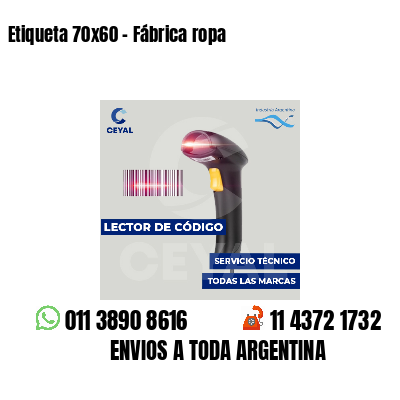 Etiqueta 70x60 - Fábrica ropa