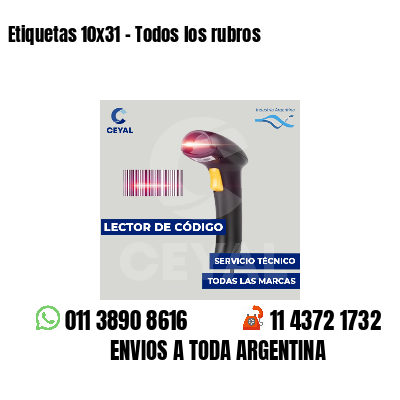 Etiquetas 10x31 - Todos los rubros