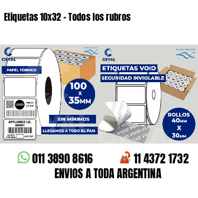 Etiquetas 10x32 - Todos los rubros