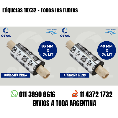 Etiquetas 10x32 - Todos los rubros