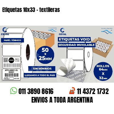 Etiquetas 10x33 - textileras