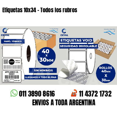 Etiquetas 10x34 - Todos los rubros