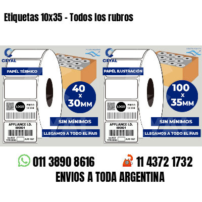 Etiquetas 10x35 - Todos los rubros