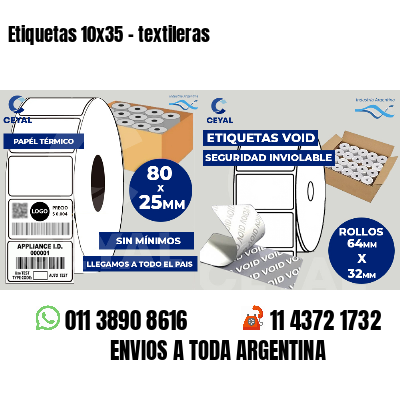 Etiquetas 10x35 - textileras