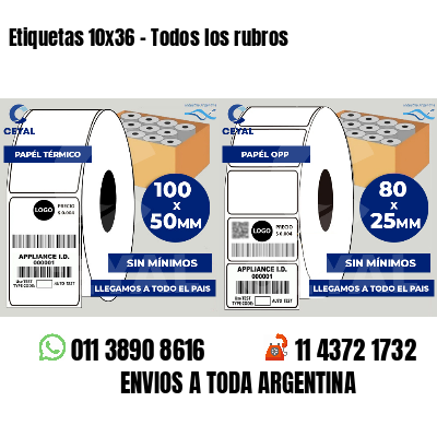 Etiquetas 10x36 - Todos los rubros