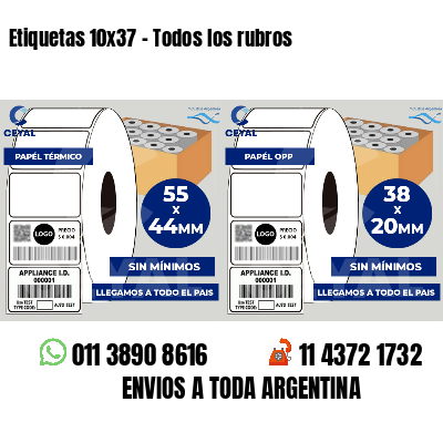Etiquetas 10x37 - Todos los rubros