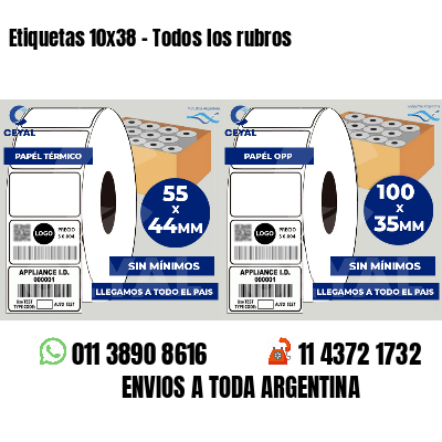 Etiquetas 10x38 - Todos los rubros