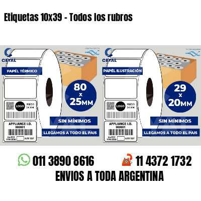 Etiquetas 10x39 - Todos los rubros