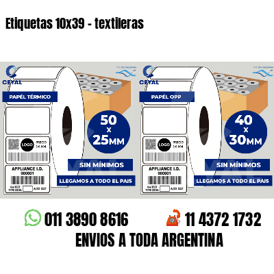 Etiquetas 10x39 - textileras