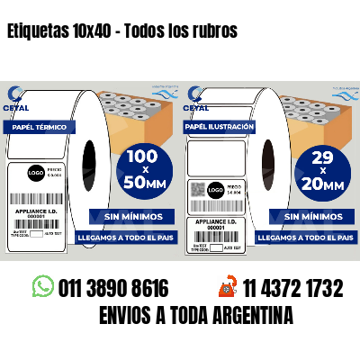 Etiquetas 10x40 - Todos los rubros