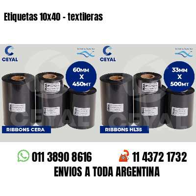 Etiquetas 10x40 - textileras