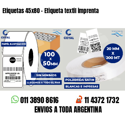 Etiquetas 45x80 - Etiqueta textil imprenta