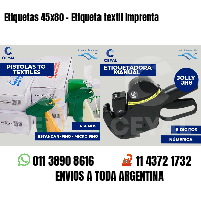 Etiquetas 45x80 - Etiqueta textil imprenta
