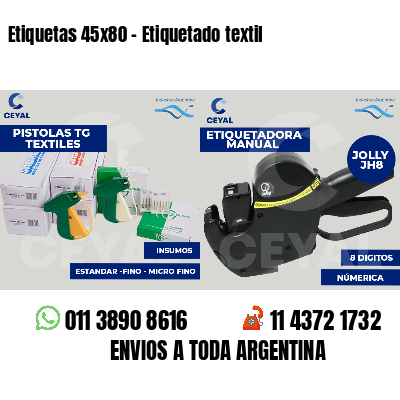 Etiquetas 45x80 - Etiquetado textil