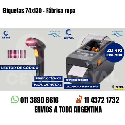 Etiquetas 74x130 - Fábrica ropa