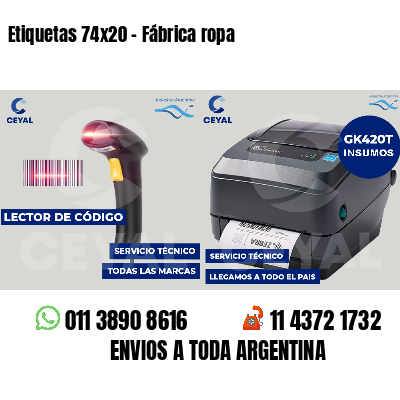 Etiquetas 74x20 - Fábrica ropa