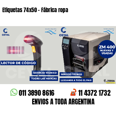 Etiquetas 74x50 - Fábrica ropa