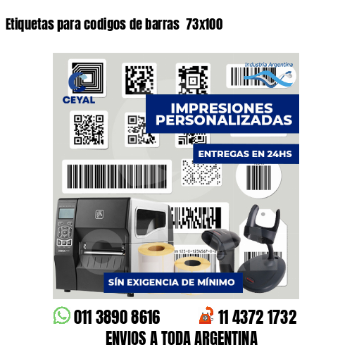 Etiquetas para codigos de barras  73x100
