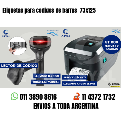 Etiquetas para codigos de barras  73x125