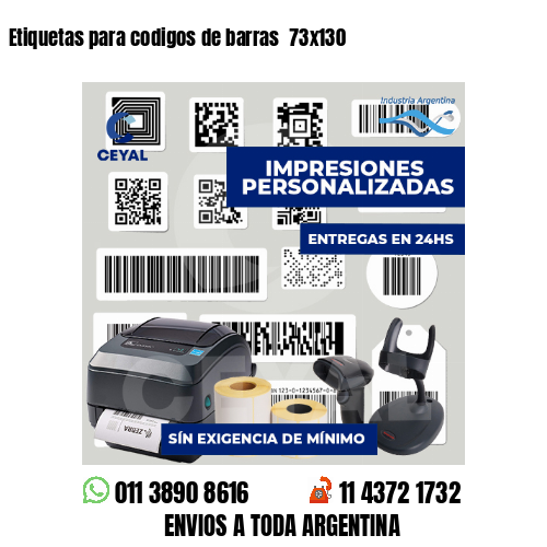 Etiquetas para codigos de barras  73x130