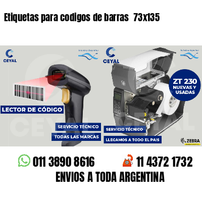 Etiquetas para codigos de barras  73x135