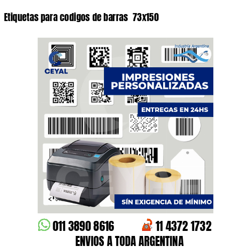 Etiquetas para codigos de barras  73x150