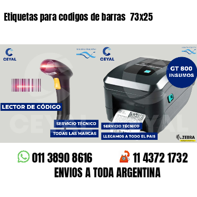 Etiquetas para codigos de barras  73x25