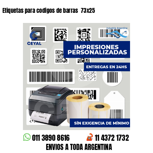 Etiquetas para codigos de barras  73x25
