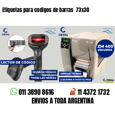Etiquetas para codigos de barras  73x30
