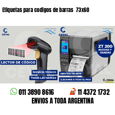 Etiquetas para codigos de barras  73x60