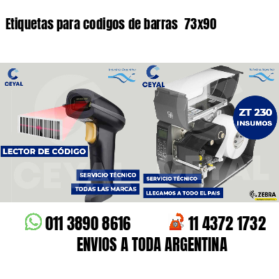 Etiquetas para codigos de barras  73x90