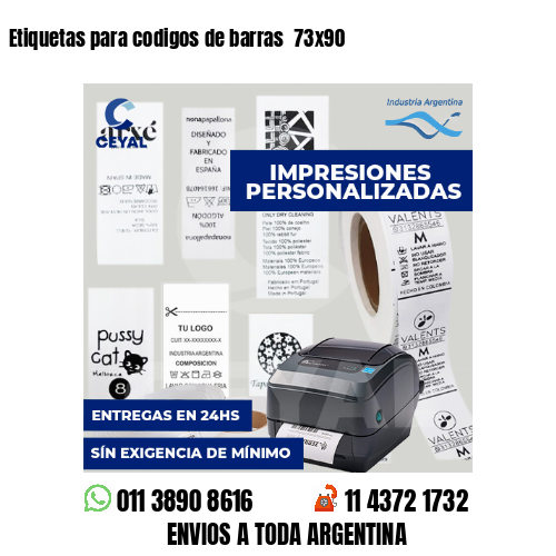 Etiquetas para codigos de barras  73x90