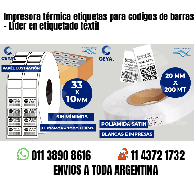 Impresora térmica etiquetas para codigos de barras   - Líder en etiquetado textil