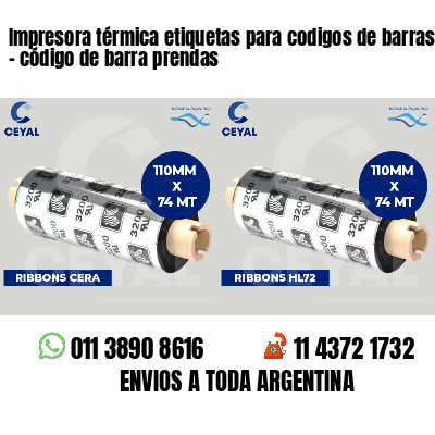 Impresora térmica etiquetas para codigos de barras   - código de barra prendas