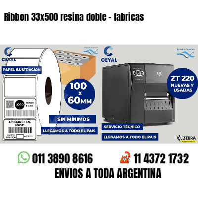 Ribbon 33x500 resina doble - fabricas
