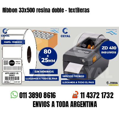Ribbon 33x500 resina doble - textileras